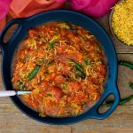 Sev Tamatar Curry with Rice